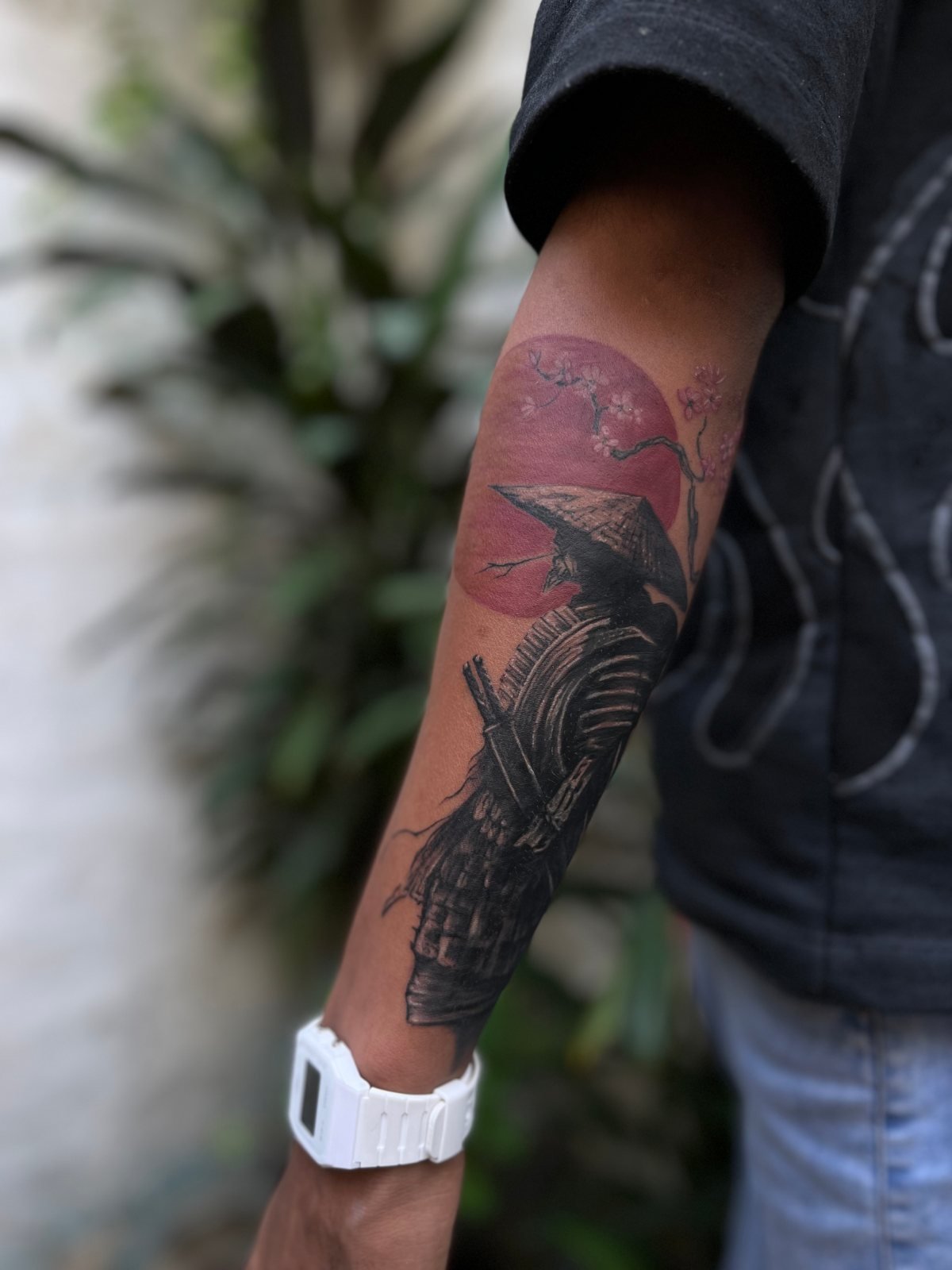 Eagle black and grey forearm tattoo